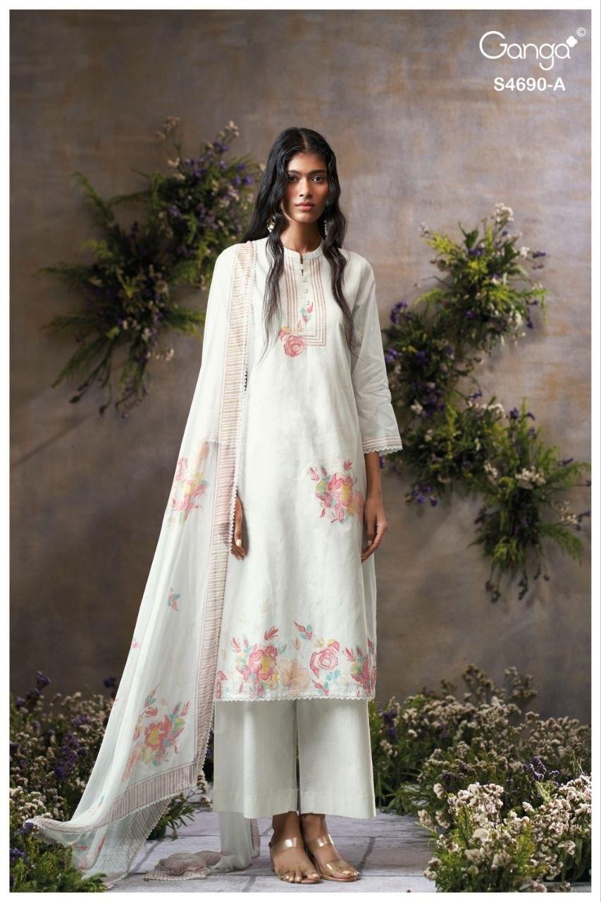 Ahaana 4690 Ganga Organdy Plazzo Style Suits Manufacturer India