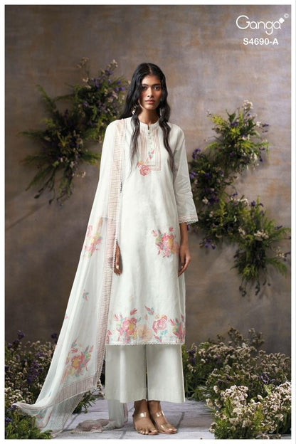 Ahaana 4690 Ganga Organdy Plazzo Style Suits Manufacturer India