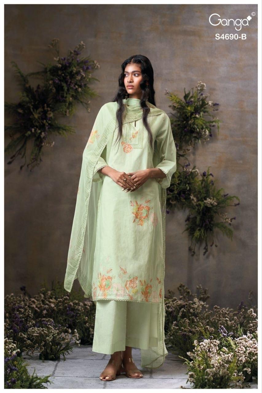 Ahaana 4690 Ganga Organdy Plazzo Style Suits Manufacturer India