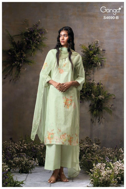 Ahaana 4690 Ganga Organdy Plazzo Style Suits Manufacturer India