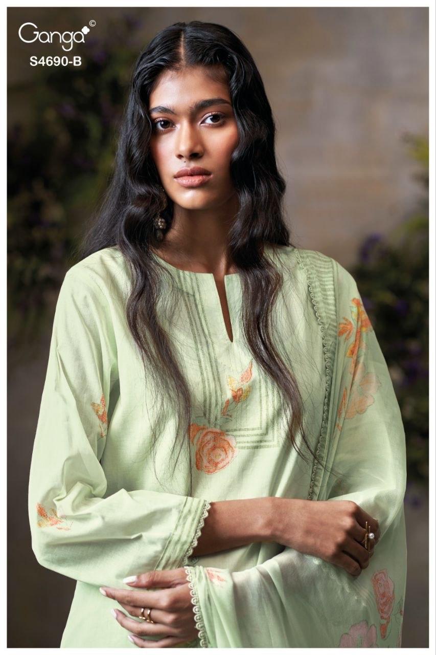 Ahaana 4690 Ganga Organdy Plazzo Style Suits Manufacturer India