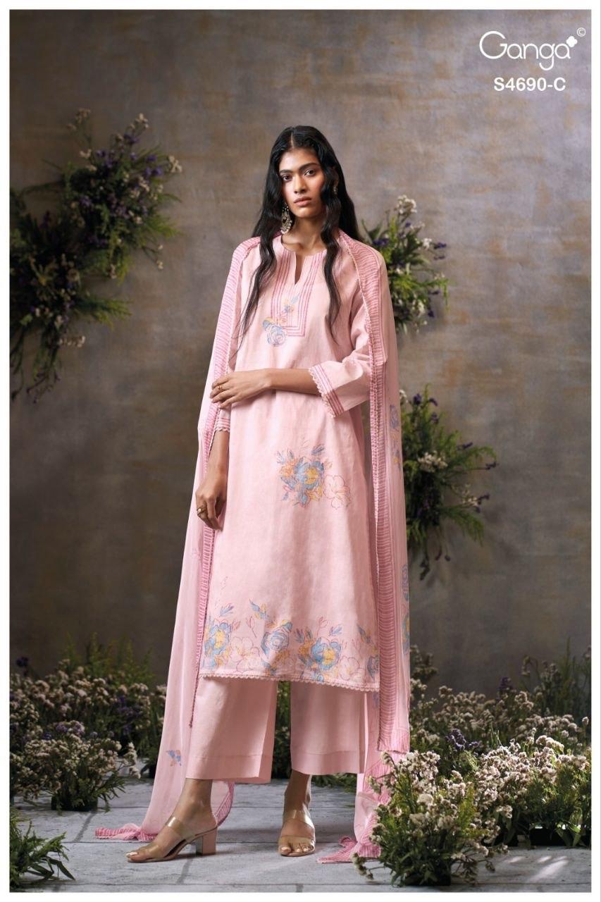 Ahaana 4690 Ganga Organdy Plazzo Style Suits Manufacturer India