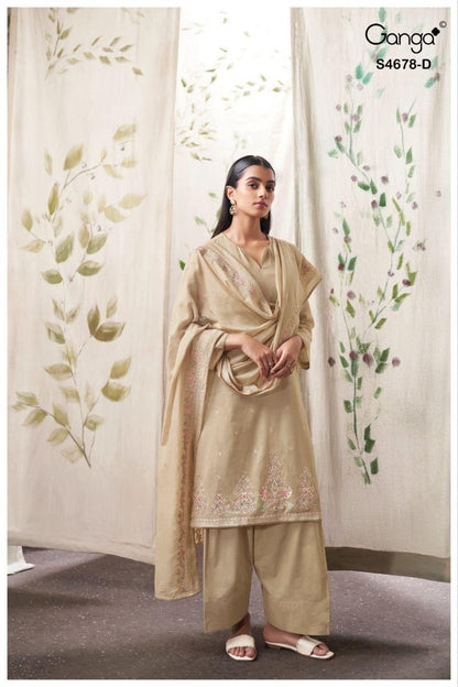 Ahalya S4678 Ganga Mul Pant Style Suits Wholesaler