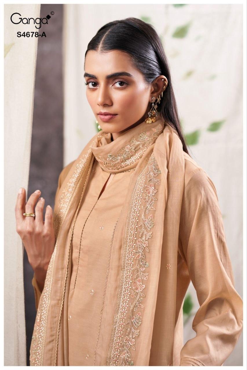 Ahalya S4678 Ganga Mul Pant Style Suits Wholesaler