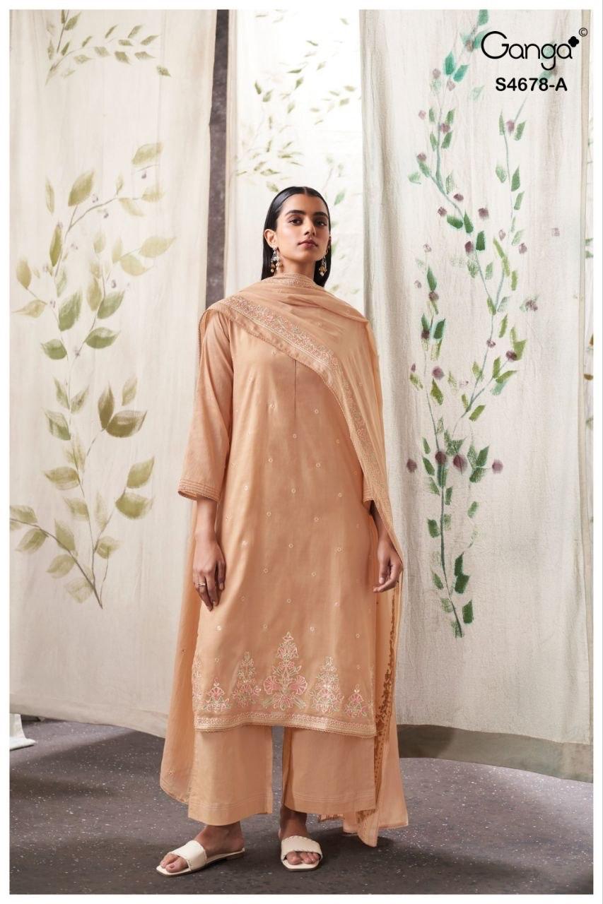 Ahalya S4678 Ganga Mul Pant Style Suits Wholesaler