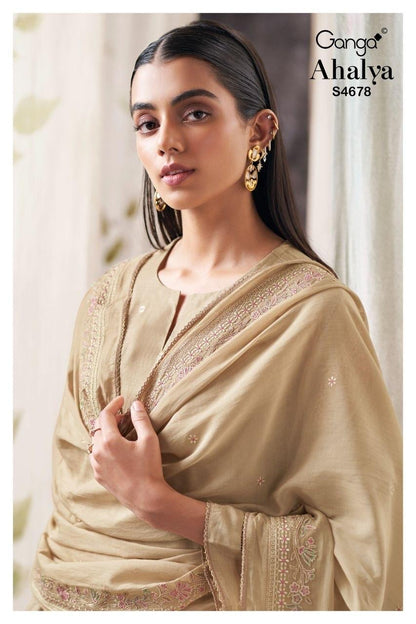 Ahalya S4678 Ganga Mul Pant Style Suits Wholesaler