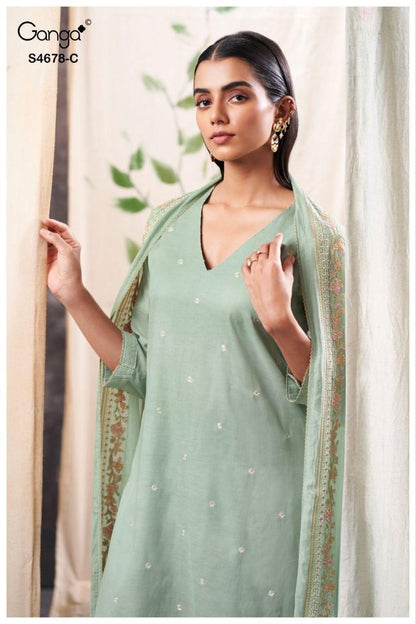 Ahalya S4678 Ganga Mul Pant Style Suits Wholesaler