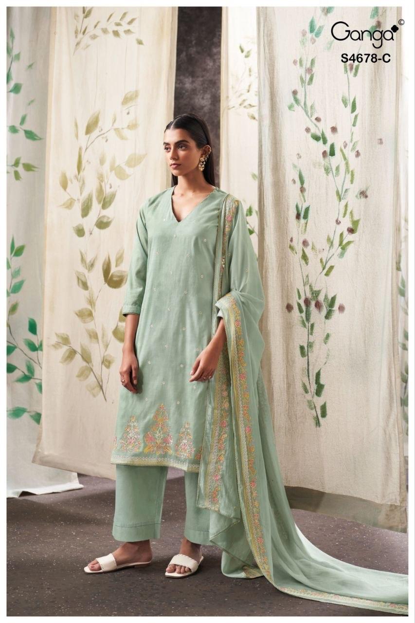 Ahalya S4678 Ganga Mul Pant Style Suits Wholesaler