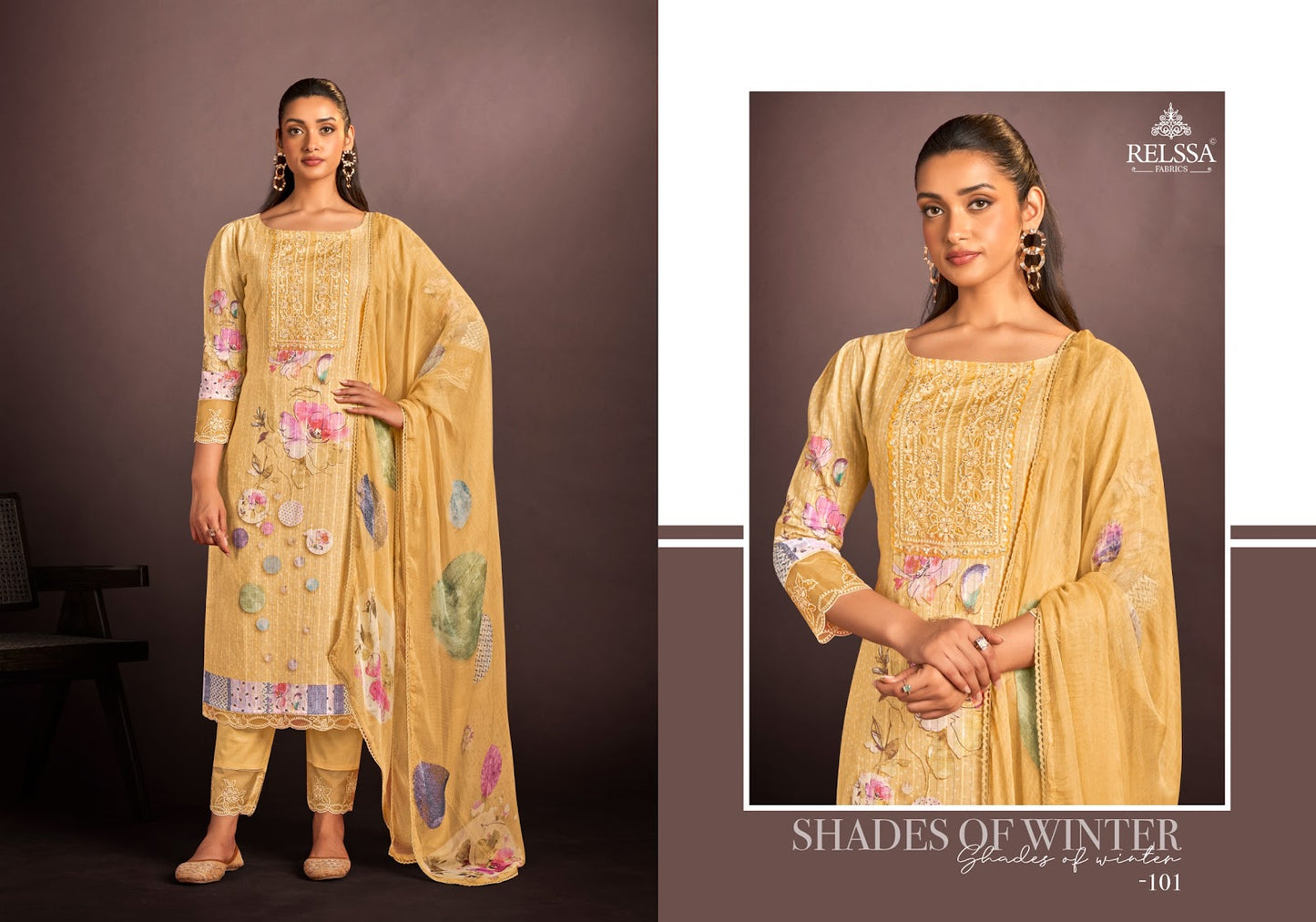 Ahana 1 Relssa Fabrics Cotton Lawn Pant Style Suits Exporter
