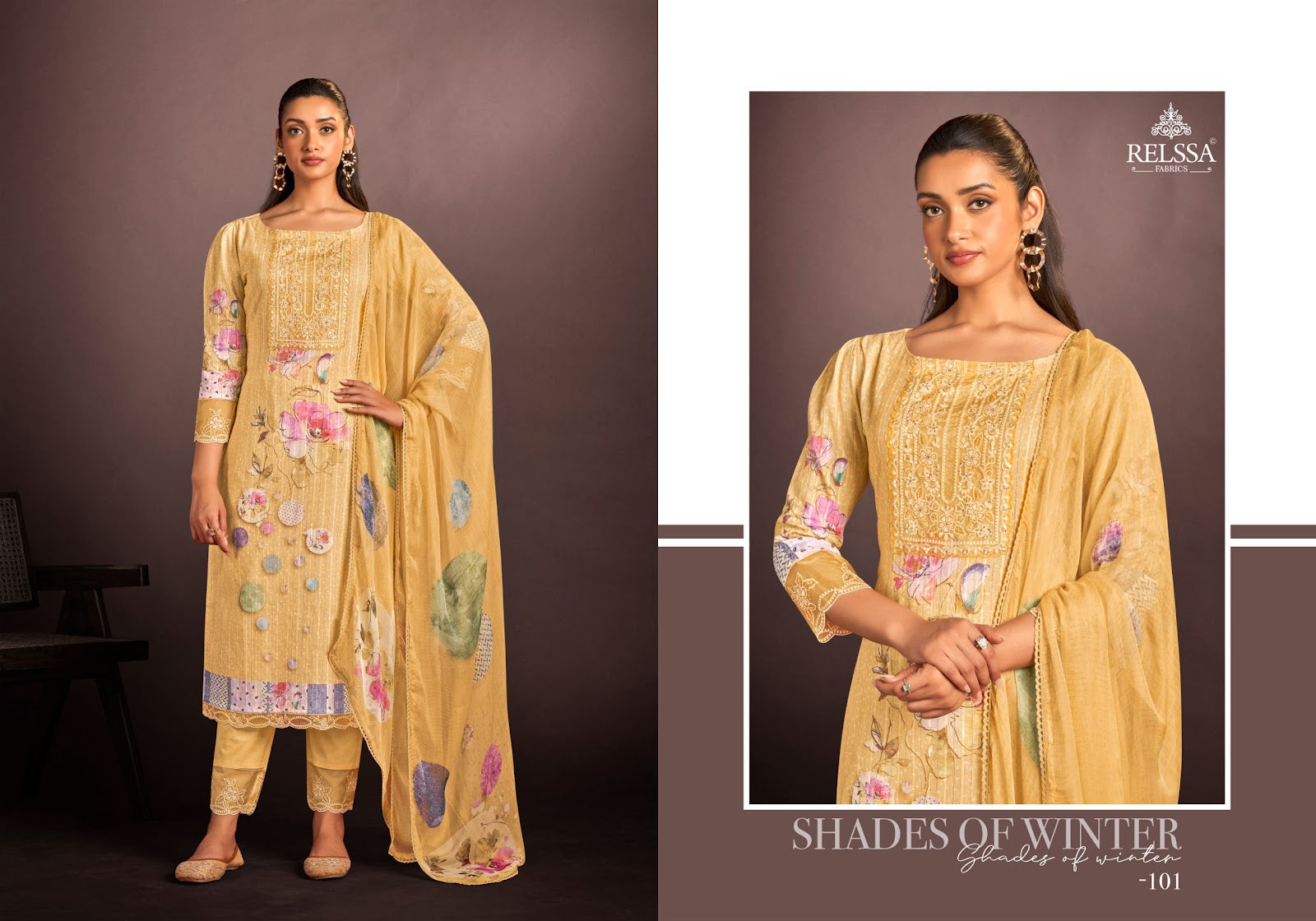 Ahana 1 Relssa Fabrics Cotton Lawn Pant Style Suits Exporter