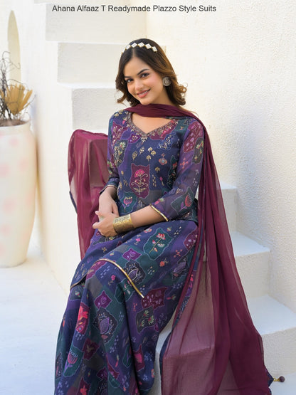 Ahana Alfaaz T Imported Readymade Plazzo Style Suits Exporter Gujarat