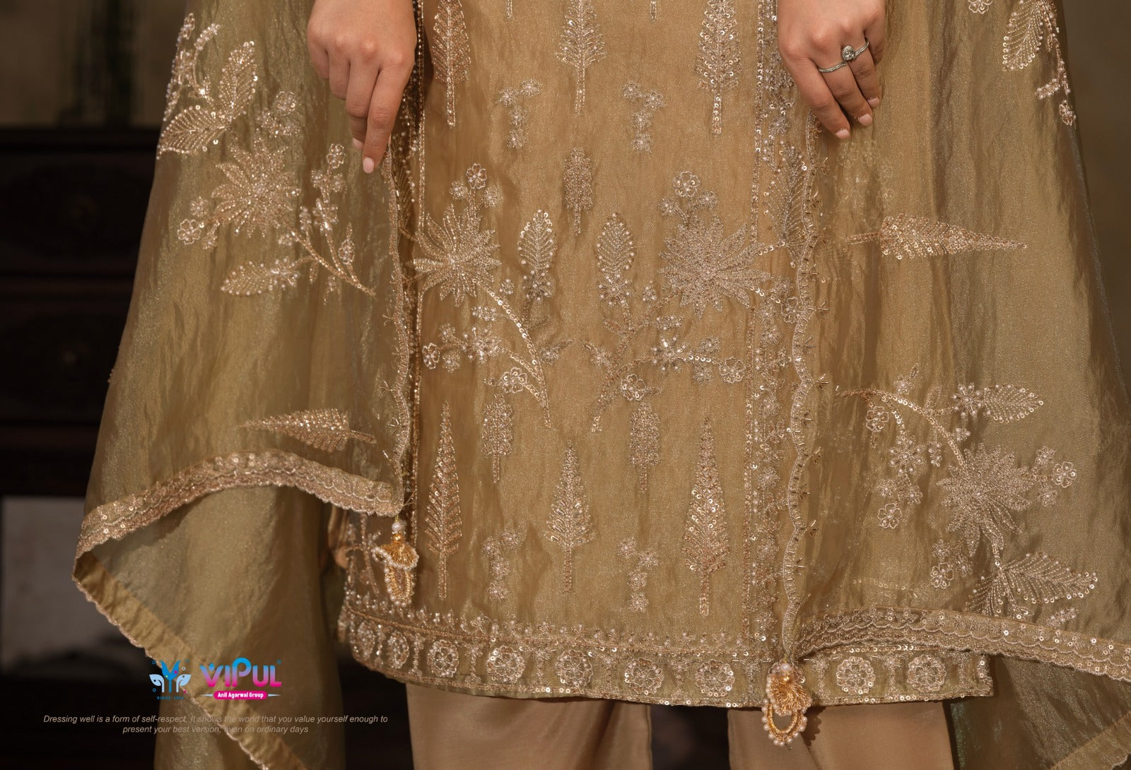 Ahanaa Vipul Catonic Silk Pant Style Suits Wholesaler