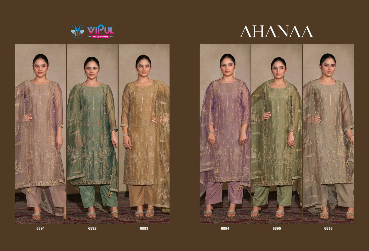 Ahanaa Vipul Catonic Silk Pant Style Suits Wholesaler