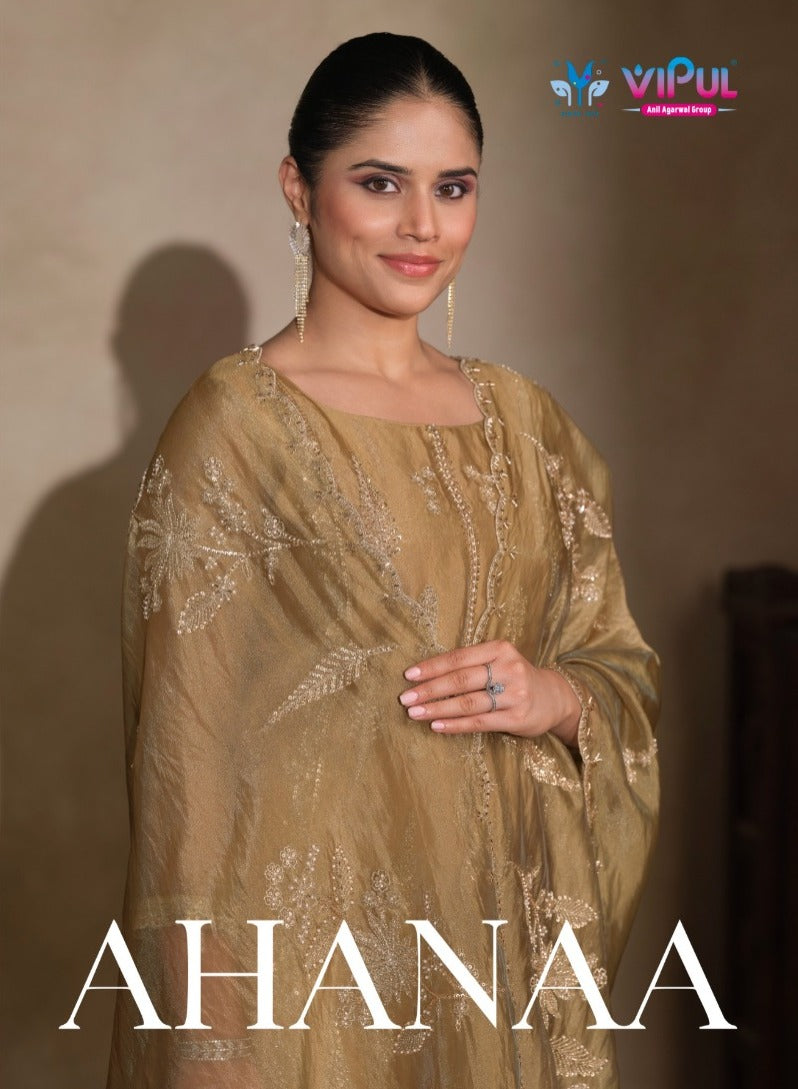 Ahanaa Vipul Catonic Silk Pant Style Suits Wholesaler