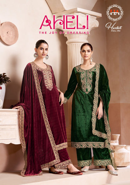 Aheli Harshit Fashion Velvet Suits Manufacturer