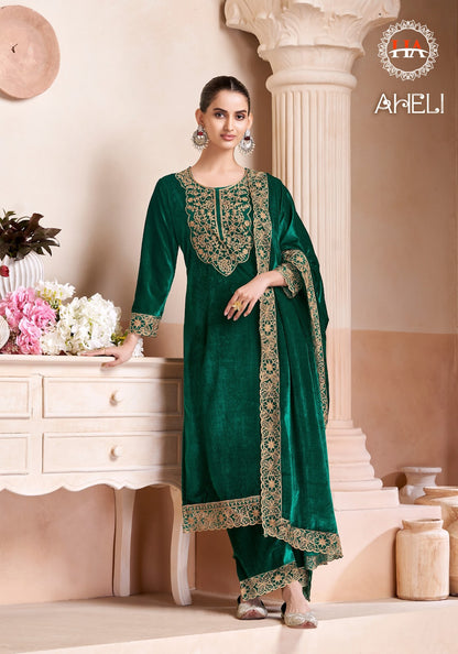 Aheli Harshit Fashion Velvet Suits Manufacturer