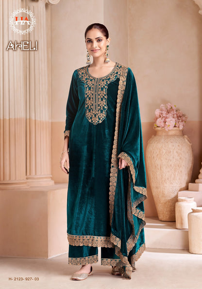 Aheli Harshit Fashion Velvet Suits Manufacturer