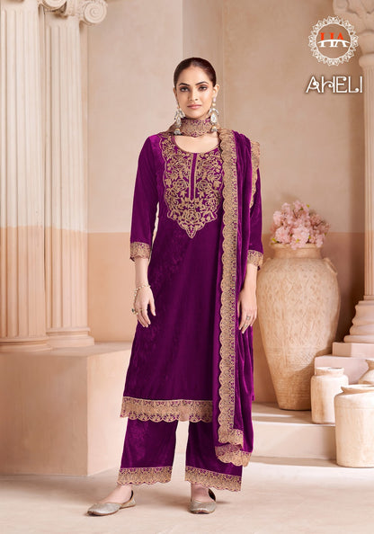 Aheli Harshit Fashion Velvet Suits Manufacturer