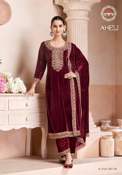 Aheli Harshit Fashion Velvet Suits Manufacturer