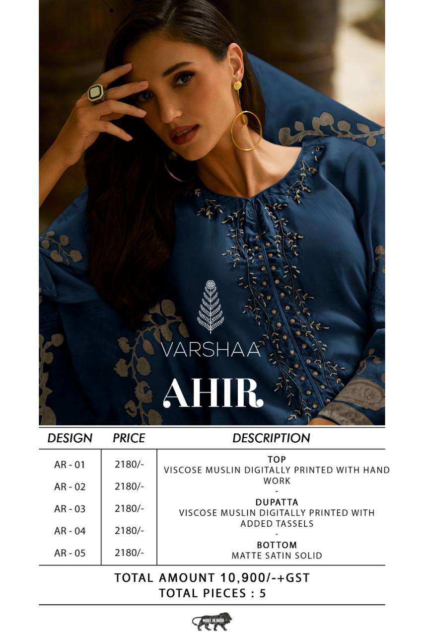 Ahir Varshaa Viscose Muslin Pant Style Suits Manufacturer Ahmedabad