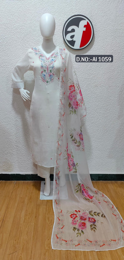 Ai 1059-1060 Af Mul Cotton Readymade Pant Style Suits Wholesaler Gujarat