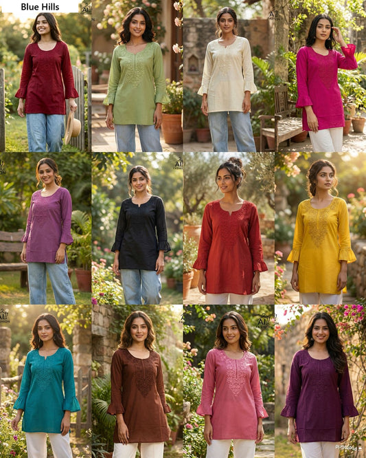 Ai Fashion Charmi 2 Blue Hills Rayon Short Kurtis Supplier Gujarat