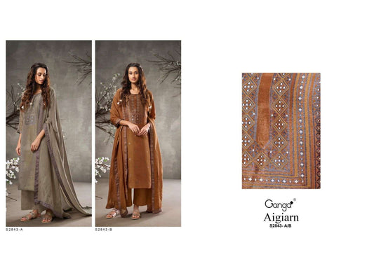 Aigiarn 2843 Ganga Viscose Silk Plazzo Style Suits Manufacturer India