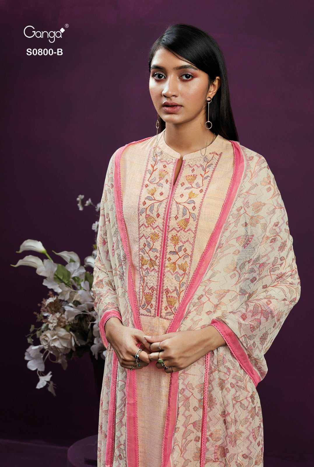 Ailee-0800 Ganga Woven Cotton Plazzo Style Suits Exporter