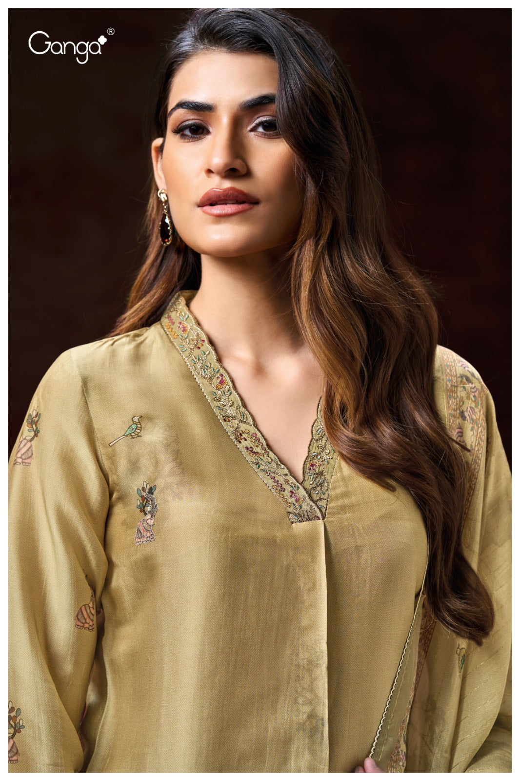 Ailis 3128 Ganga Silk Satin Plazzo Style Suits Manufacturer India