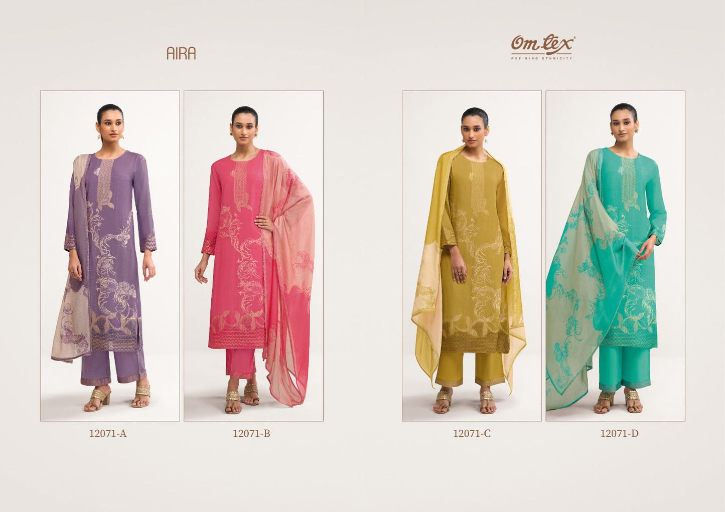 Aira Omtex Linen Jacquard Pant Style Suits Supplier Gujarat