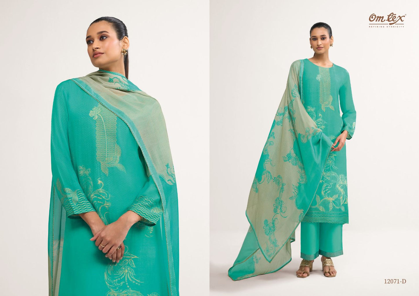 Aira Omtex Linen Jacquard Pant Style Suits Supplier Gujarat