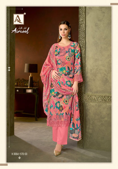 Aircool Alok Viscose Muslin Karachi Salwar Suits Exporter Ahmedabad