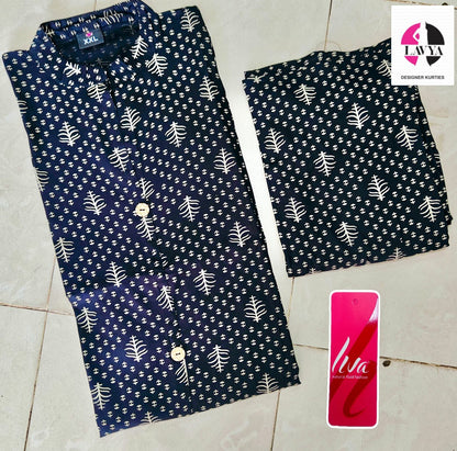 Airline Lavya Mmc Liva Kurti Plazzo Set Exporter India