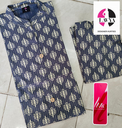 Airline Lavya Mmc Liva Kurti Plazzo Set Exporter India