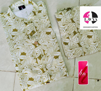 Airline Lavya Mmc Liva Kurti Plazzo Set Exporter India