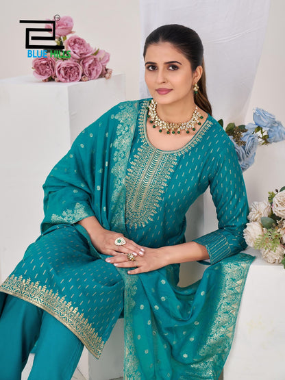 Aisha Blue Hills Rayon 14Kg Readymade Pant Style Suits Manufacturer Ahmedabad