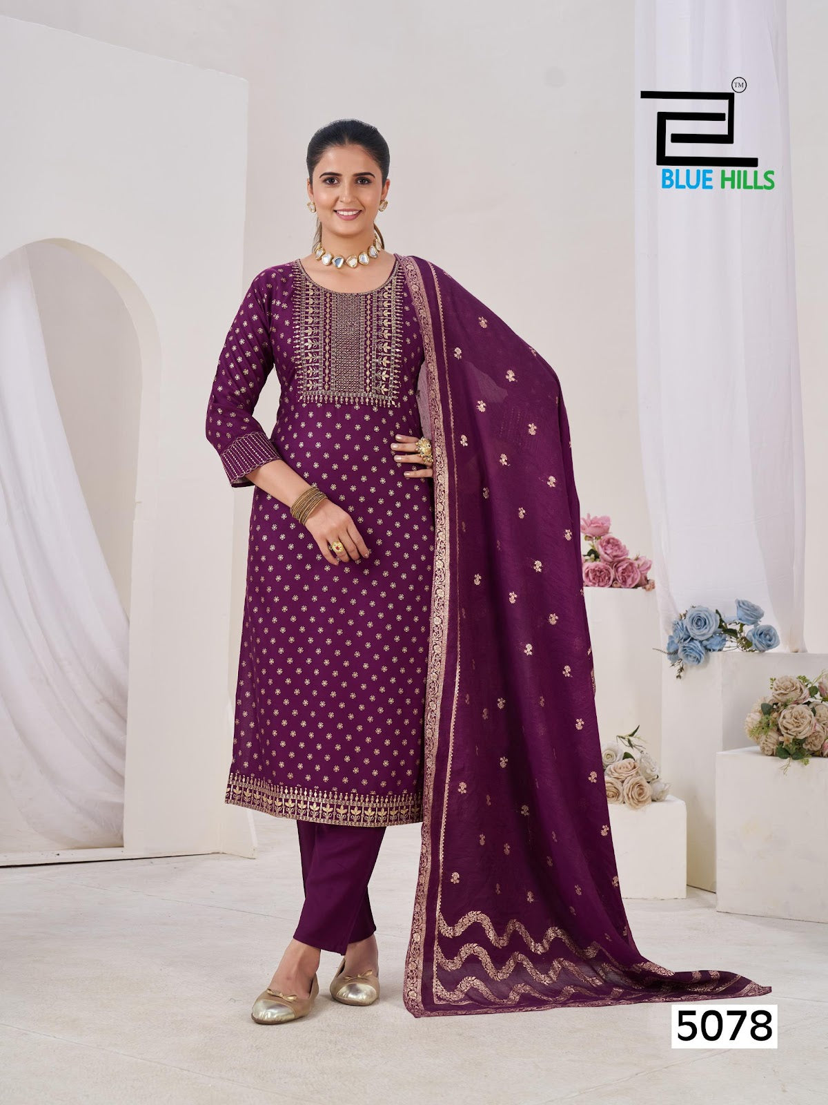 Aisha Blue Hills Rayon 14Kg Readymade Pant Style Suits Manufacturer Ahmedabad
