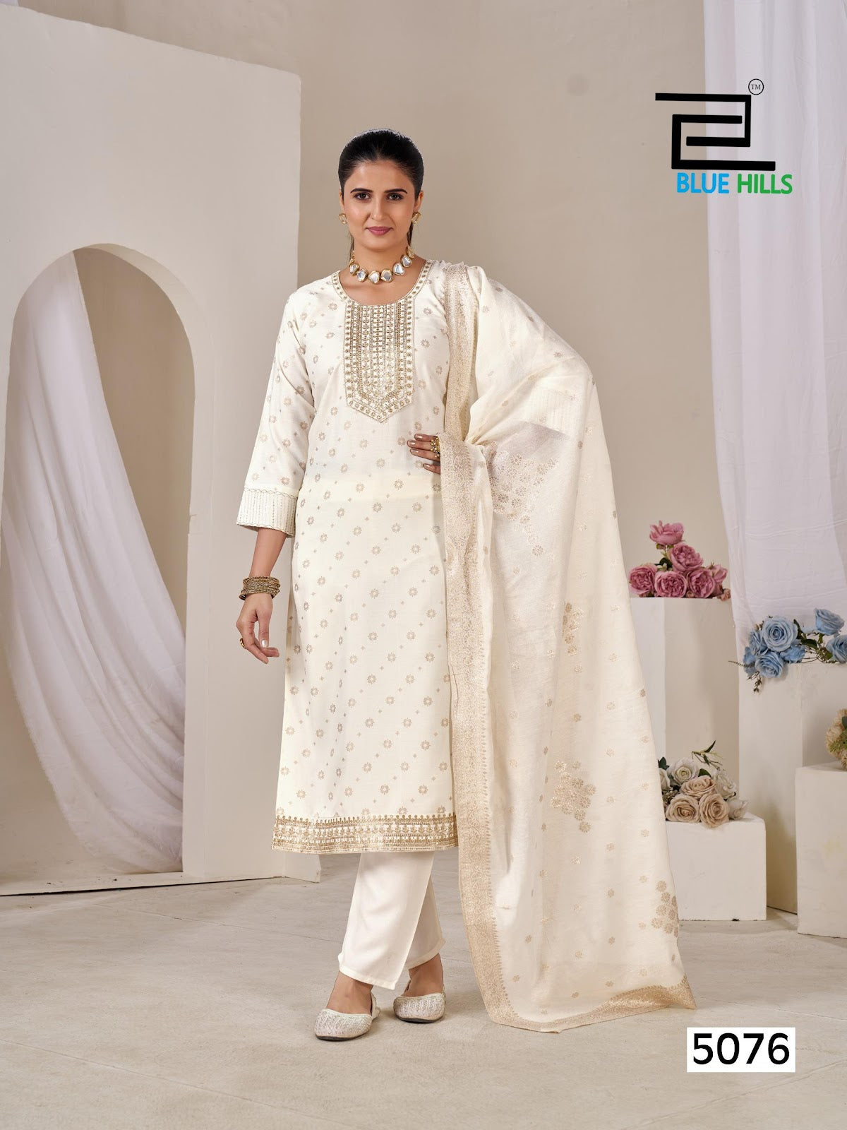 Aisha Blue Hills Rayon 14Kg Readymade Pant Style Suits Manufacturer Ahmedabad