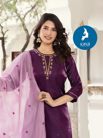 Aisha Kaya Satin Silk Readymade Pant Style Suits Supplier Gujarat