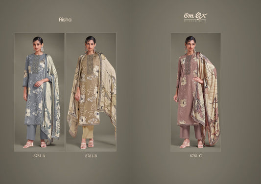 Aisha Omtex Brasso Pashmina Suits Manufacturer India