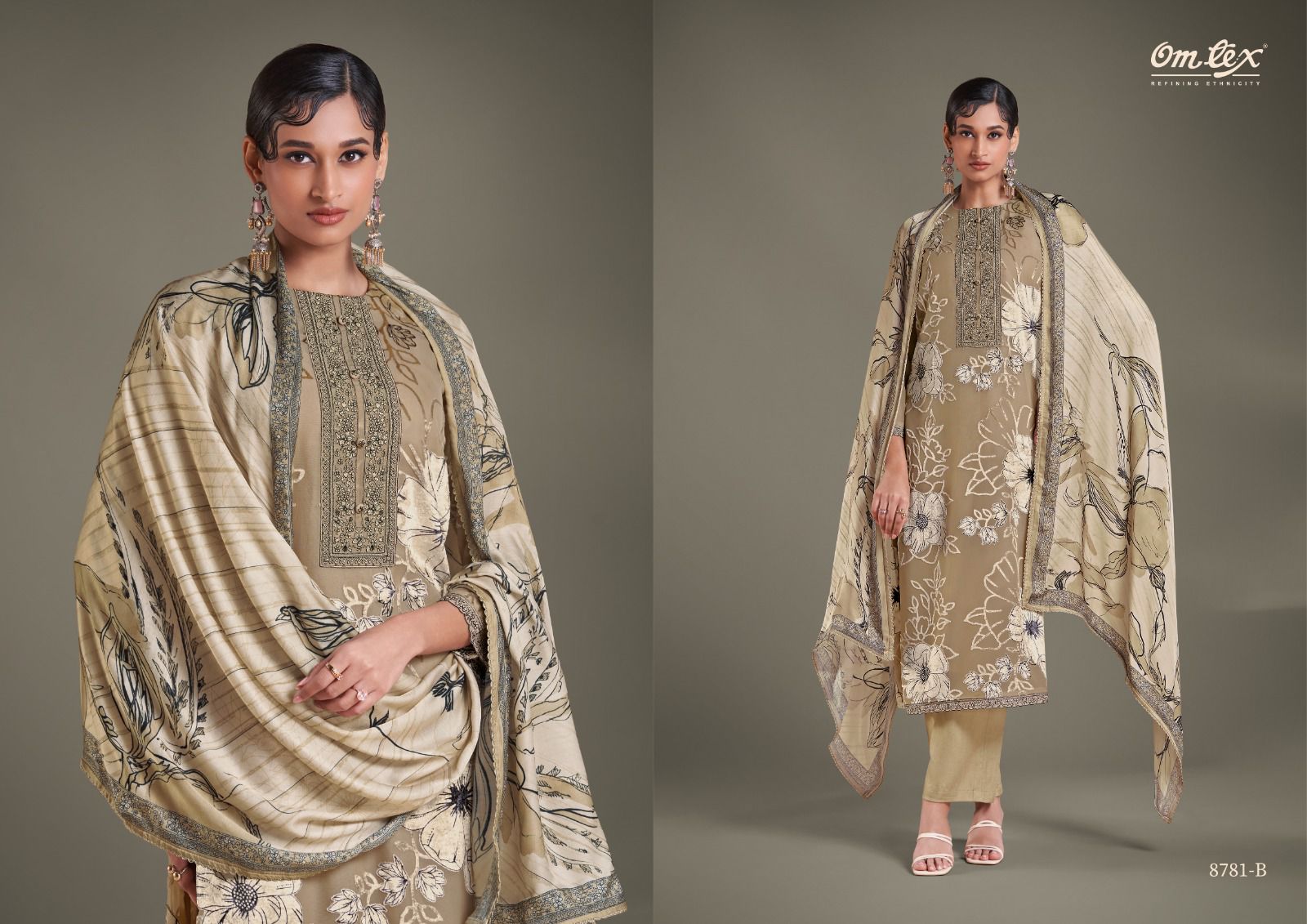 Aisha Omtex Brasso Pashmina Suits Manufacturer India