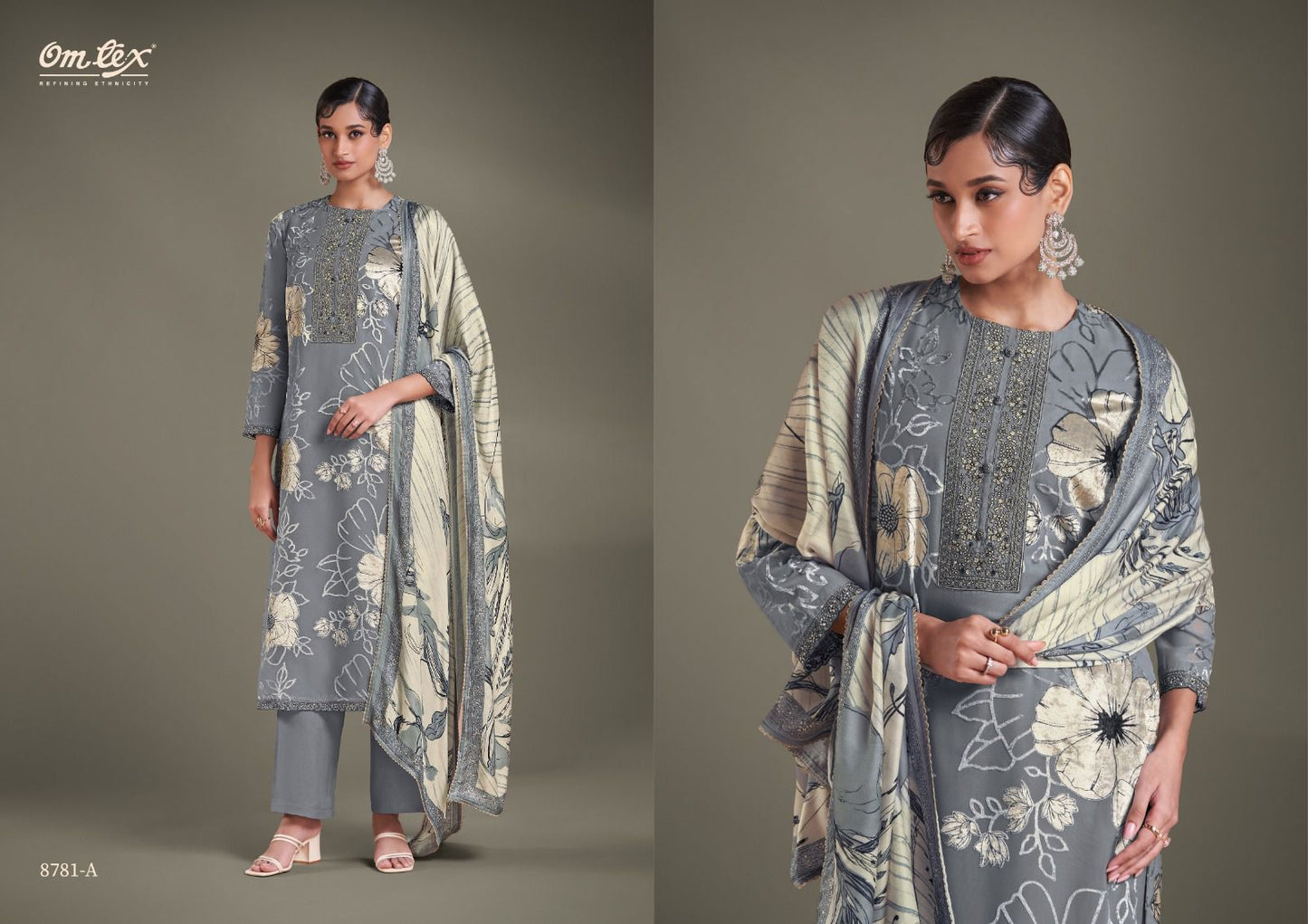 Aisha Omtex Brasso Pashmina Suits Manufacturer India