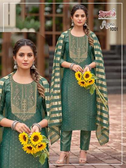 Aisha Rushika Silk Readymade Pant Style Suits Manufacturer Gujarat