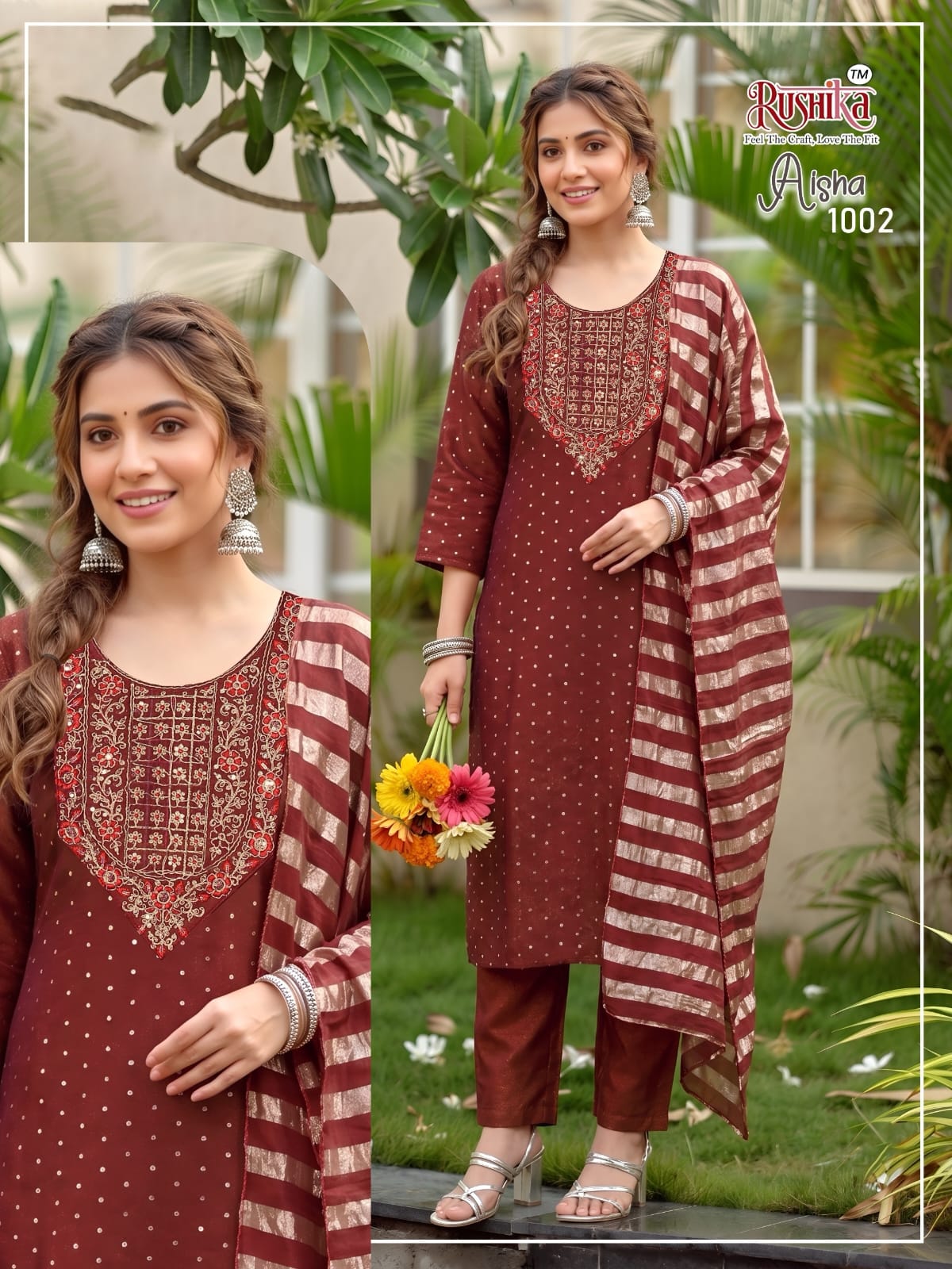 Aisha Rushika Silk Readymade Pant Style Suits Manufacturer Gujarat