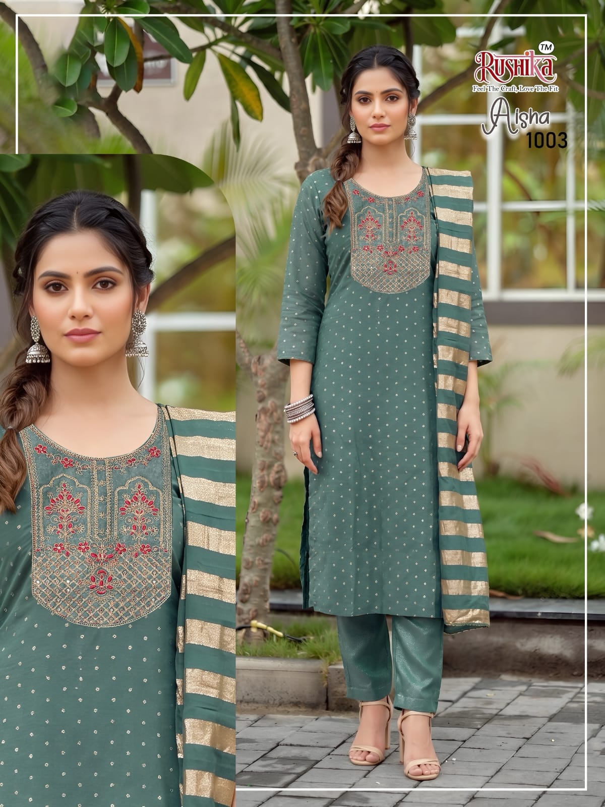 Aisha Rushika Silk Readymade Pant Style Suits Manufacturer Gujarat
