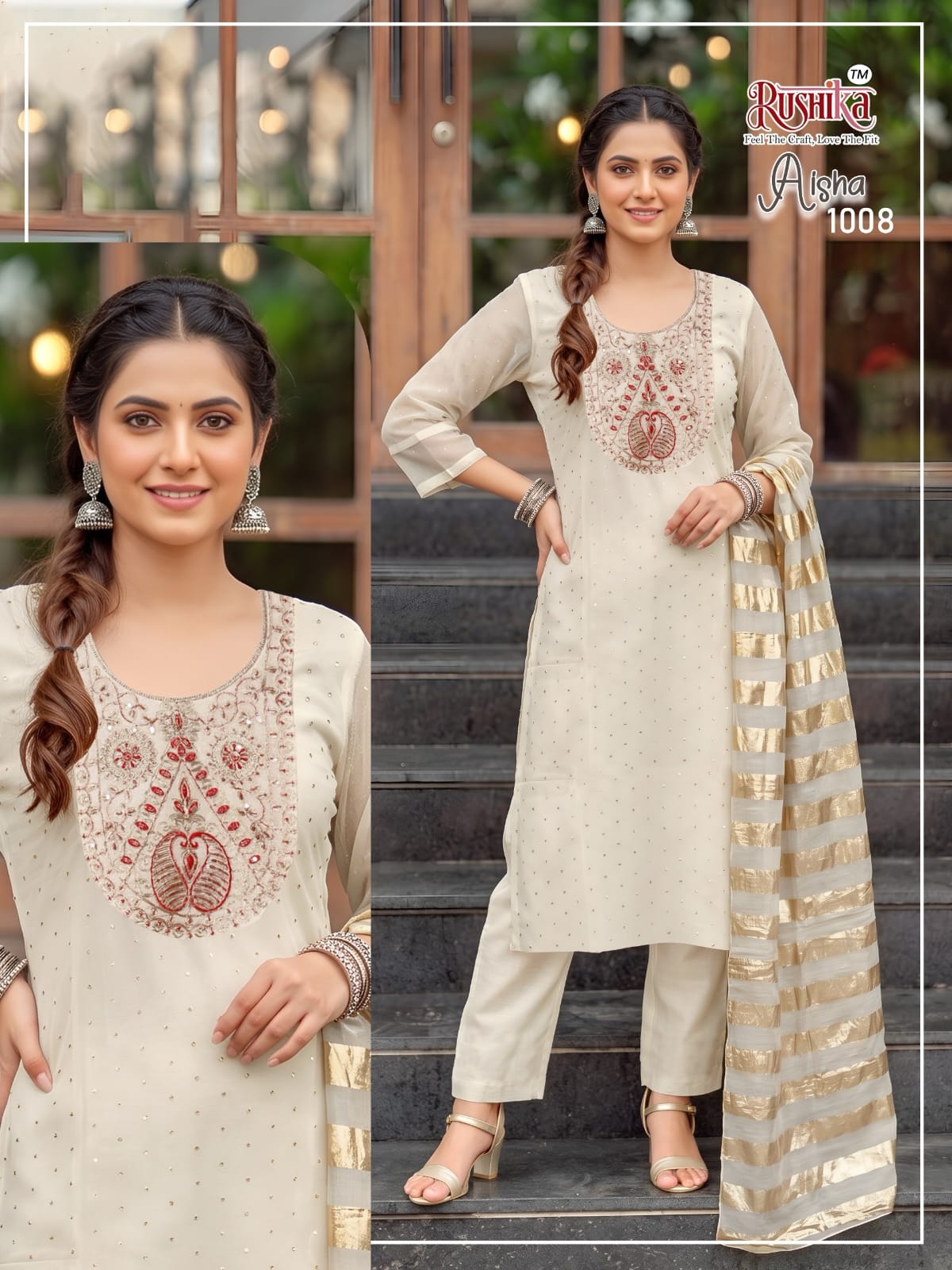 Aisha Rushika Silk Readymade Pant Style Suits Manufacturer Gujarat
