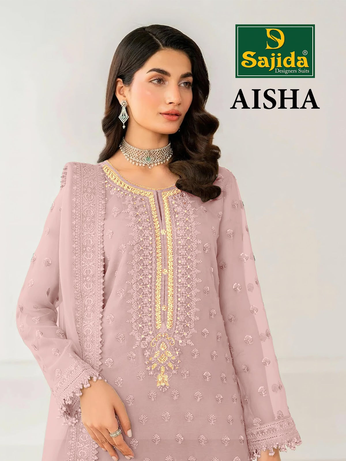 Aisha Sajida Organza Pakistani Salwar Suits Manufacturer Ahmedabad