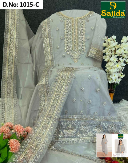 Aisha Sajida Organza Pakistani Salwar Suits Manufacturer Ahmedabad