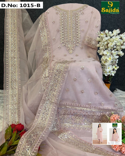 Aisha Sajida Organza Pakistani Salwar Suits Manufacturer Ahmedabad