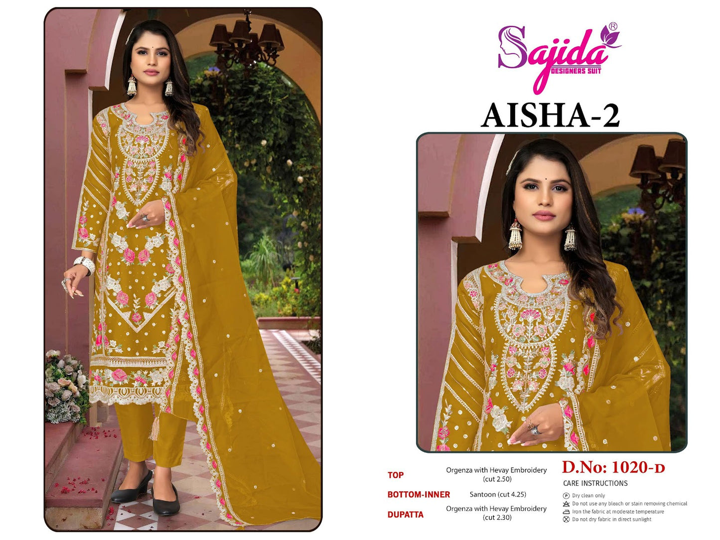 Aisha Vol 2 Sajida Organza Pakistani Salwar Suits Wholesaler India